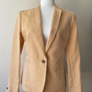 Women's MASSIMO DUTTI Yellow Tan Blazer SuitJacket Size 10